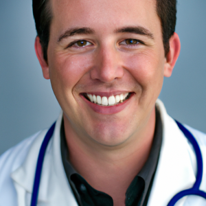 a professional and visually appealing image of a young happy smiling caucasian doctor with white teeth 226 300x300