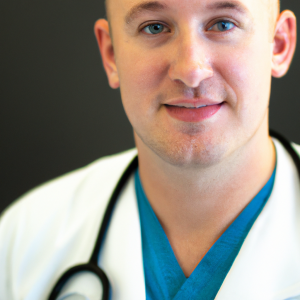 a professional and visually appealing image of a young happy smiling caucasian doctor with white teeth