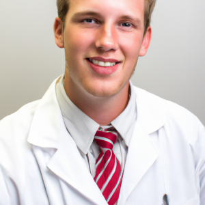 a professional and visually appealing image of a young happy smiling caucasian doctor with white teeth