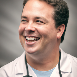 a professional and visually appealing image of a young happy smiling caucasian doctor with white teeth