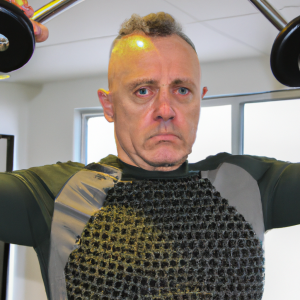 a professional appealing image of a caucasian man or woman exercising in a gym