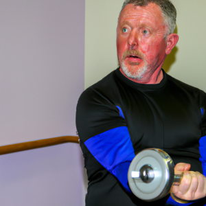 a professional appealing image of a caucasian man or woman exercising in a gym