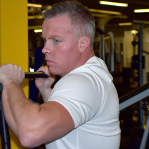 a professional appealing image of a caucasian man or woman exercising in a gym 384 300x300