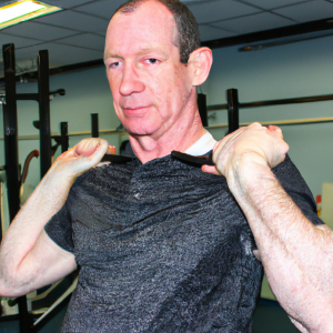 a professional appealing image of a caucasian man or woman exercising in a gym