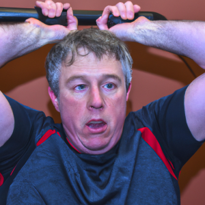 a professional appealing image of a caucasian man or woman exercising in a gym