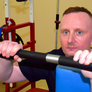 a professional appealing image of a caucasian man or woman exercising in a gym 981 300x300