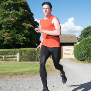 a professional appealing image of a caucasian man or woman jogging on a sunny day 240 300x300