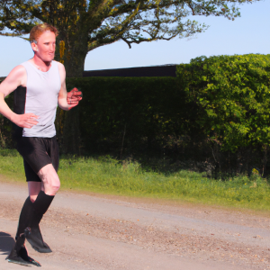 a professional appealing image of a caucasian man or woman jogging on a sunny day 813 300x300