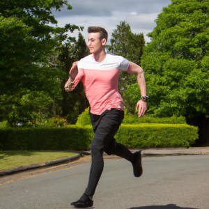 a professional appealing image of a caucasian man or woman jogging on a sunny day 891 300x300