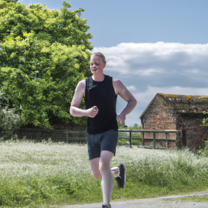 a professional appealing image of a caucasian man or woman jogging on a sunny day 943 300x300