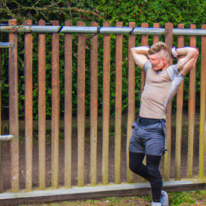 a professional appealing good looking and atheletic image of a caucasian man exercising or playing sports outside on a sunny day