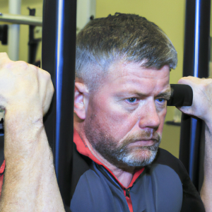 a professional appealing image of a caucasian man or woman exercising in a gym