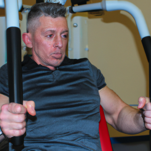 a professional appealing image of a caucasian man or woman exercising in a gym